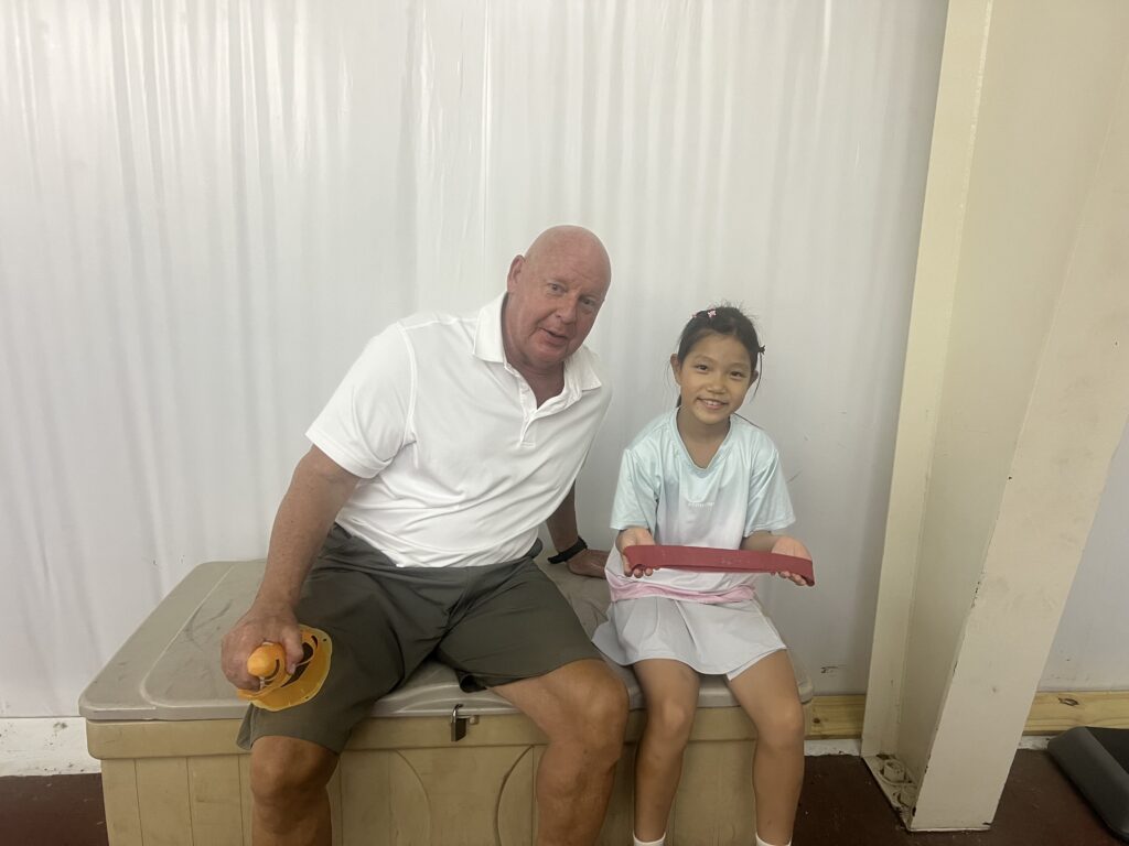 Trainer Dave Pietrie with Rionna at Alpha Tennis in Pittsburgh
